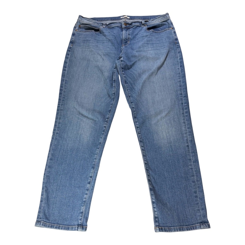 Eileen Fisher Womens Organic Cotton Straight Leg Blue Jeans Size 16 S18BD